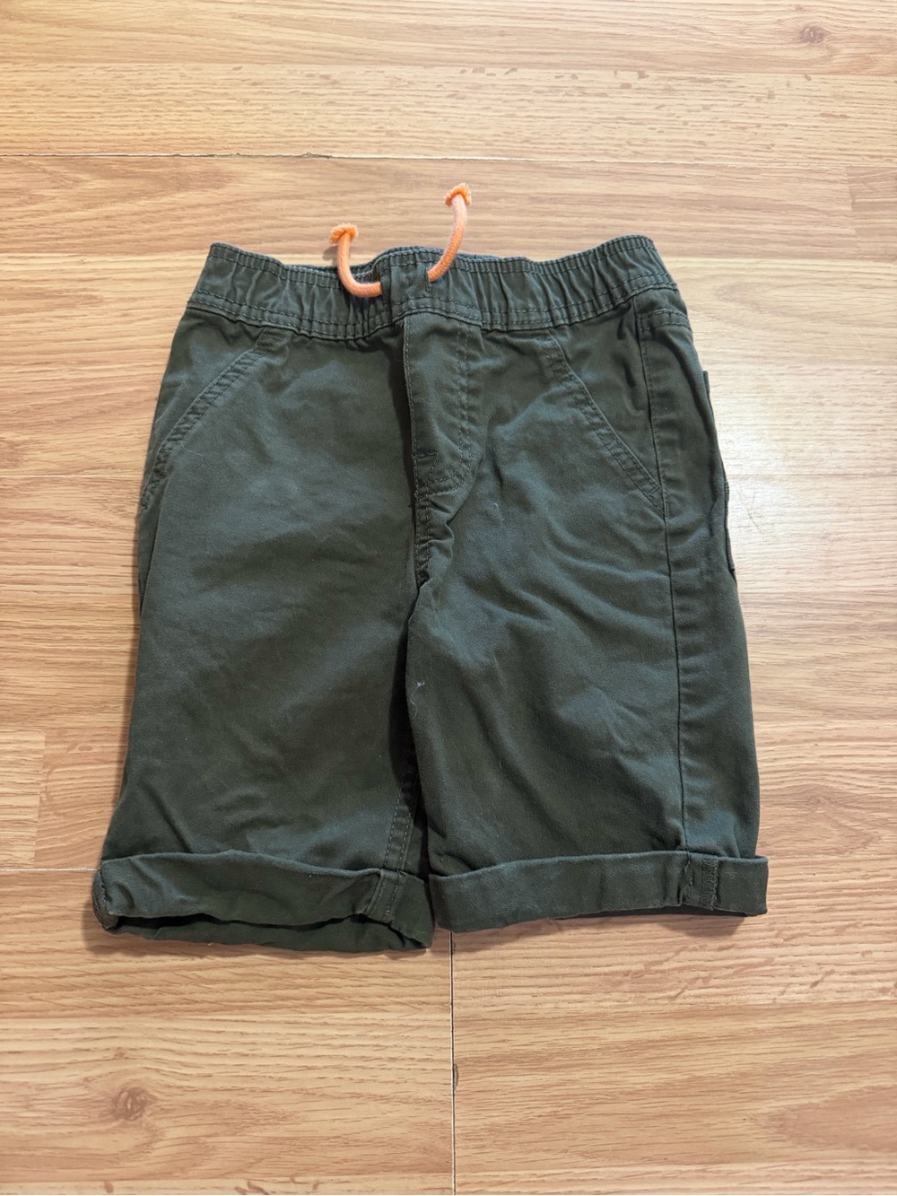 Eddie Bauer Olive Shorts with Orange Drawcord
